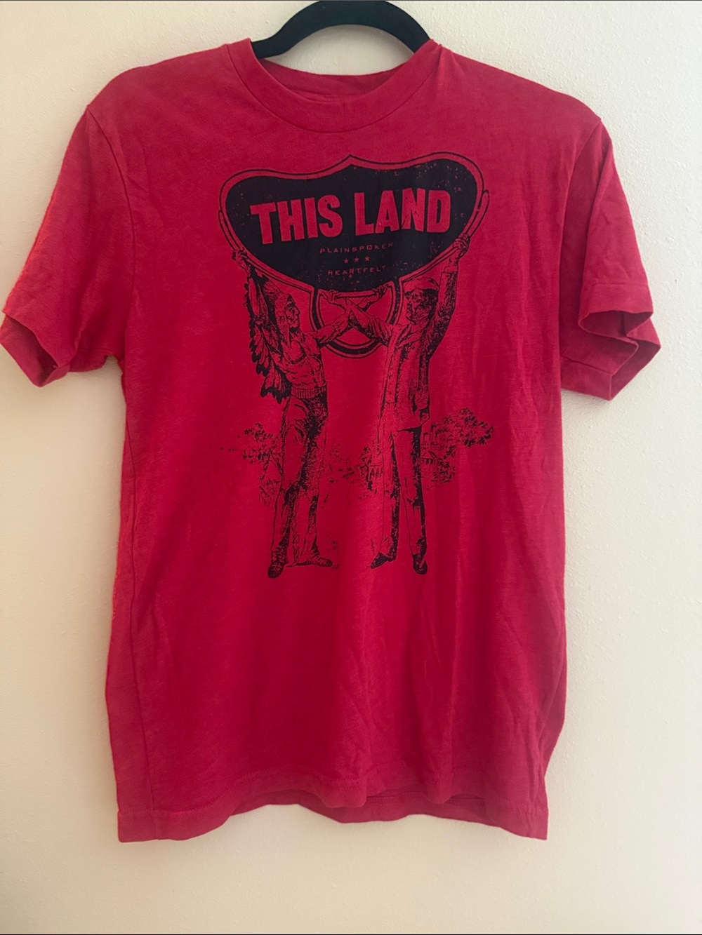 Red "This Land" Graphic Tee small